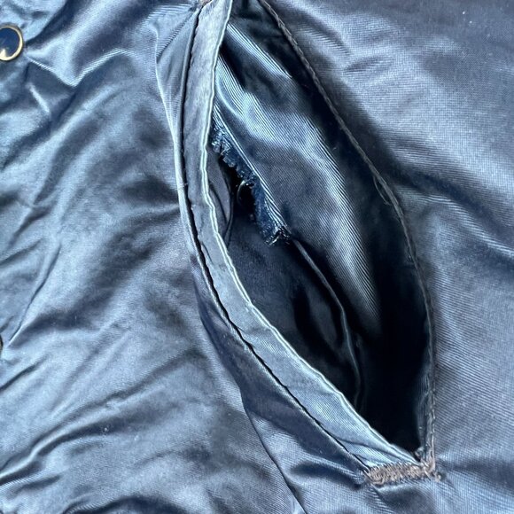 VTG 90s Starter Chicago Bears Satin Jacket Adult Large Blue Snap Button Bomber - Picture 3 of 16